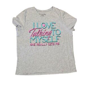 Wound Up Graphic Tee XXL Gray "I Love Talking To Myself"